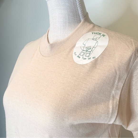 VTG 80's Single Stitch Devknit Novelty Tee Road Sign "Blasting Area" M - Picture 3 of 9